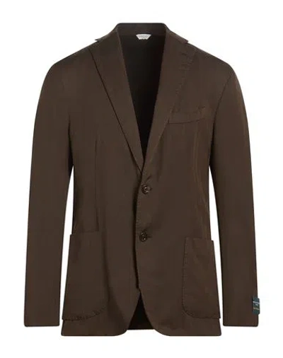 Boglioli Man Blazer Dark Brown Size 36 Virgin Wool