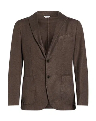 Boglioli Man Blazer Dark Brown Size 38 Virgin Wool