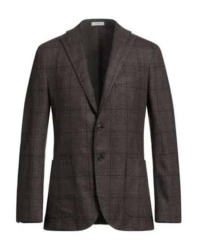 Boglioli Man Blazer Dark Brown Size 38 Virgin Wool, Polyester