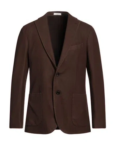 Boglioli Man Blazer Dark Brown Size 38 Wool