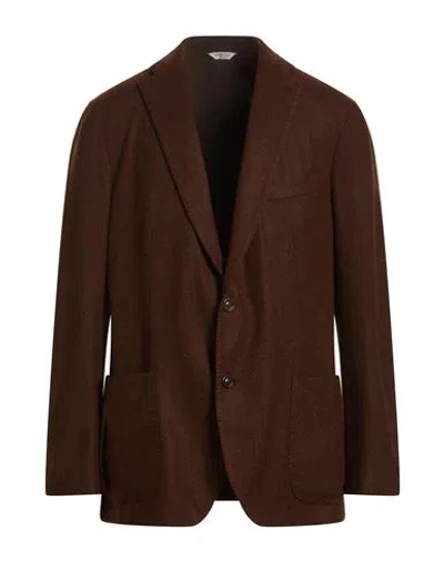 Boglioli Man Blazer Dark Brown Size 38 Wool