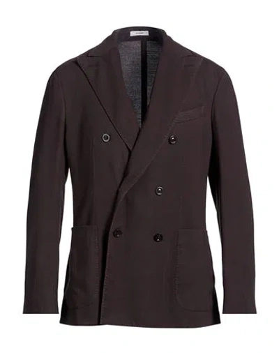Boglioli Man Blazer Dark Brown Size 44 Virgin Wool