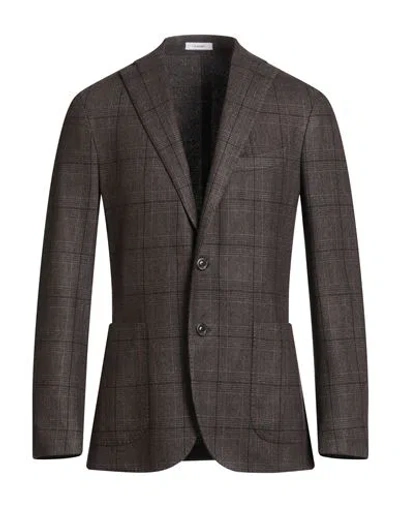 Boglioli Man Blazer Dark Brown Size 44 Virgin Wool, Polyester In Brown