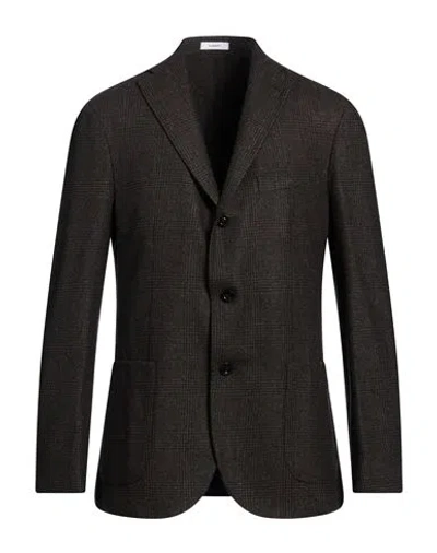 Boglioli Man Blazer Dark Brown Size 46 Virgin Wool