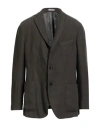 Boglioli Man Blazer Dark Brown Size 48 Linen In Gray