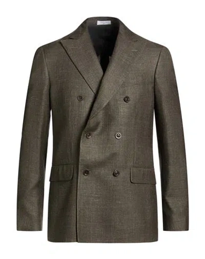 Boglioli Man Blazer Dark Green Size 38 Wool, Silk, Linen