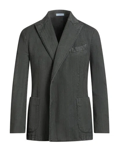Boglioli Man Blazer Dark Green Size 40 Cotton In Gray