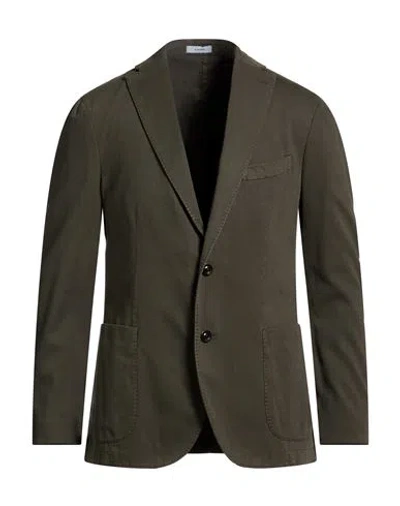 Boglioli Man Blazer Dark Green Size 42 Cotton, Elastane