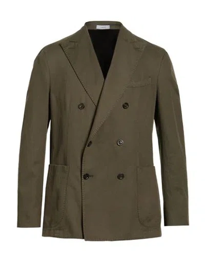 Boglioli Man Blazer Dark Green Size 46 Cotton, Linen, Elastane
