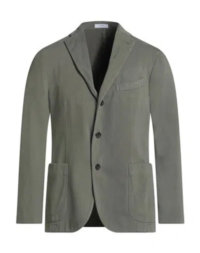 Boglioli Man Blazer Dark Green Size 48 Cotton, Elastane In Gray