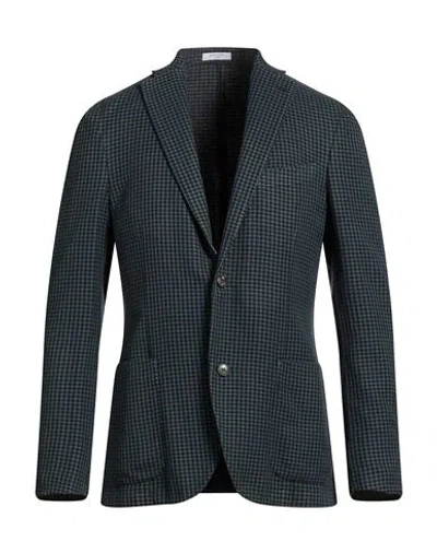 Boglioli Man Blazer Deep Teal Size 44 Cotton, Silk In Blue