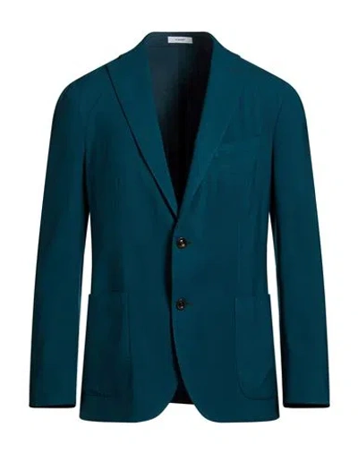 Boglioli Man Blazer Deep Teal Size 46 Virgin Wool In Blue