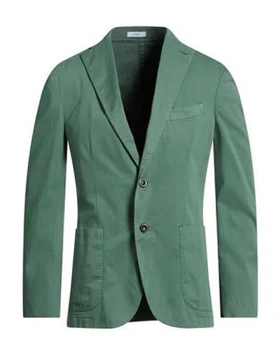 Boglioli Man Blazer Green Size 40 Cotton, Elastane