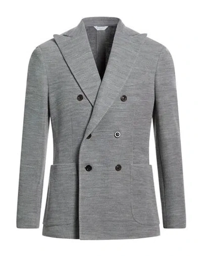 Boglioli Man Blazer Grey Size 44 Virgin Wool, Cotton In Gray