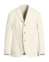 Boglioli Man Blazer Ivory Size 36 Cotton, Modal, Elastane In White