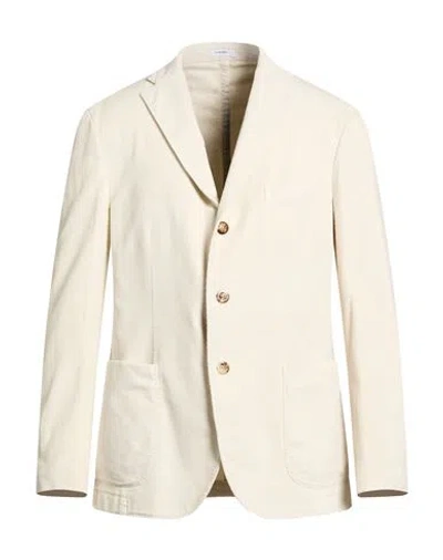 Boglioli Man Blazer Ivory Size 36 Cotton, Modal, Elastane In White