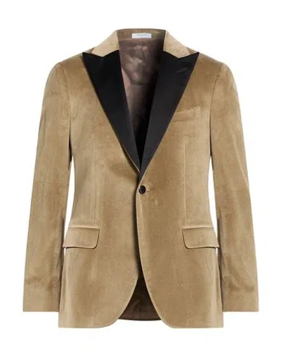 Boglioli Man Blazer Khaki Size 40 Cotton, Elastane In Brown