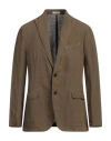 Boglioli Man Blazer Khaki Size 42 Linen In Beige
