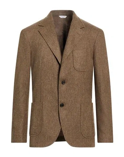 Boglioli Man Blazer Khaki Size 42 Virgin Wool In Brown