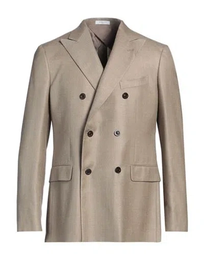 Boglioli Man Blazer Khaki Size 46 Wool, Cashmere, Silk, Linen In Beige