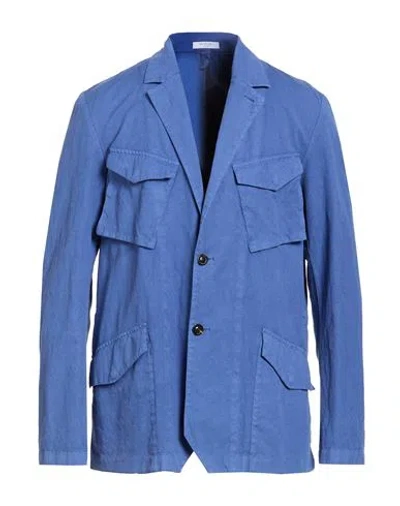 Boglioli Man Blazer Light Blue Size 38 Cotton, Linen, Elastane