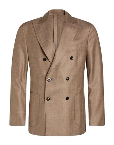 Boglioli Man Blazer Light Brown Size 36 Virgin Wool