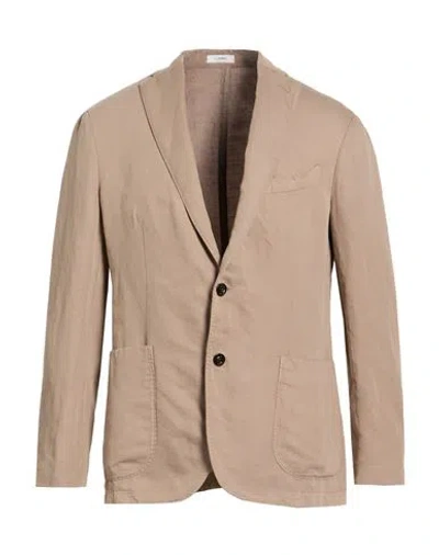 Boglioli Man Blazer Light Brown Size 50 Cotton, Linen