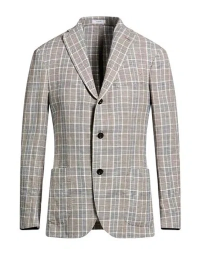 Boglioli Man Blazer Light Grey Size 38 Linen, Cotton In Gray