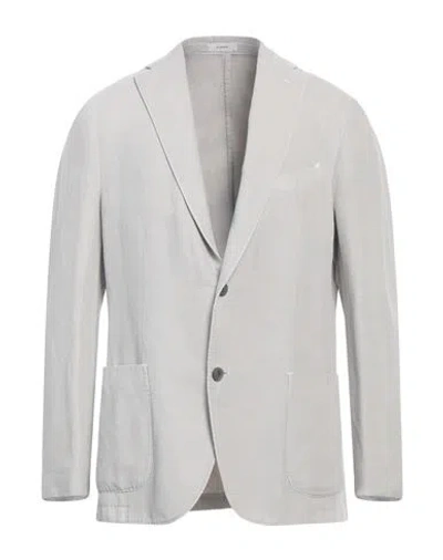 Boglioli Man Blazer Light Grey Size 42 Cotton, Linen In Grey
