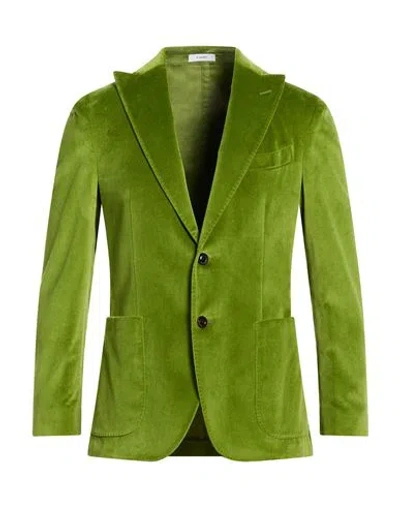 Boglioli Man Blazer Lime Green Size 36 Cotton, Elastane