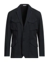 Boglioli Man Blazer Midnight Blue Size 40 Cotton, Linen, Elastane In Blue