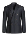 Boglioli Man Blazer Midnight Blue Size 40 Virgin Wool In Black
