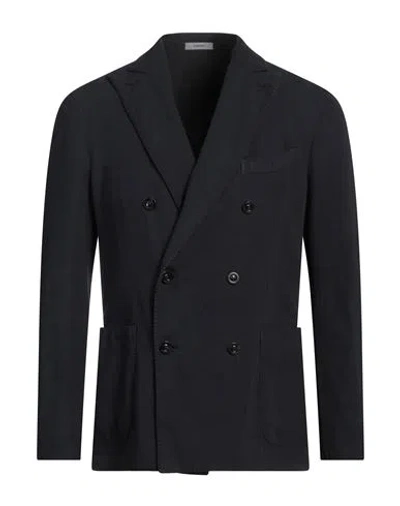 Boglioli Man Blazer Midnight Blue Size 42 Cotton, Linen In Blue