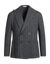 Boglioli Man Blazer Midnight Blue Size 44 Cotton, Virgin Wool In Gray