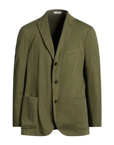 Boglioli Man Blazer Military Green Size 38 Cotton, Elastane