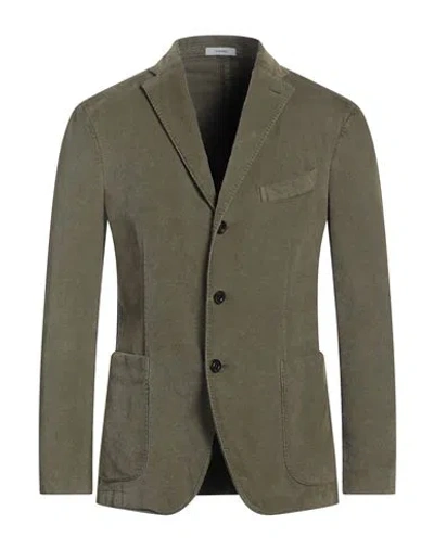 Boglioli Man Blazer Military Green Size 38 Cotton, Modal, Elastane