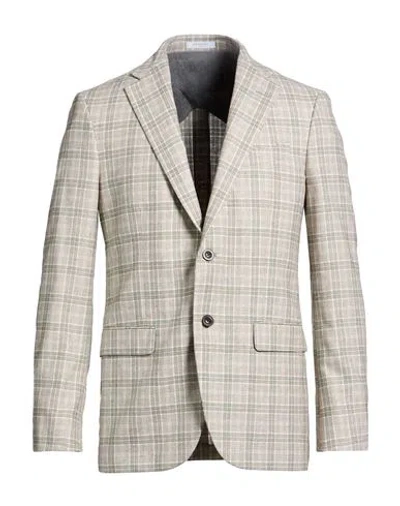 Boglioli Man Blazer Military Green Size 38 Wool, Silk, Polyamide In Multi