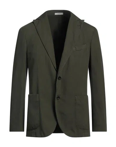 Boglioli Man Blazer Military Green Size 42 Cotton, Linen In Green