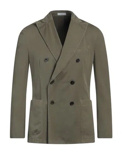 Boglioli Man Blazer Military Green Size 44 Cotton, Polyamide