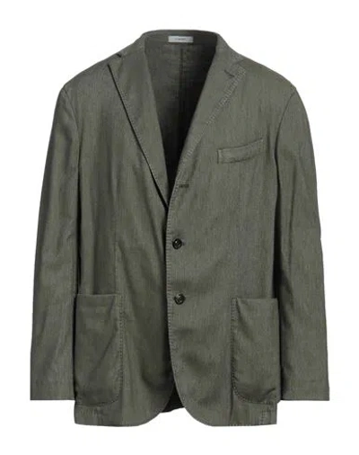 Boglioli Man Blazer Military Green Size 46 Cotton, Linen, Polyester, Elastane