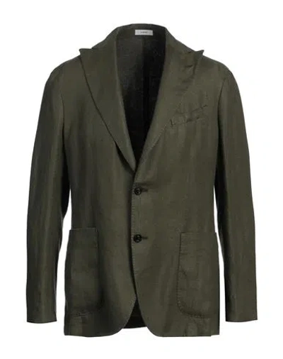 Boglioli Man Blazer Military Green Size 46 Linen