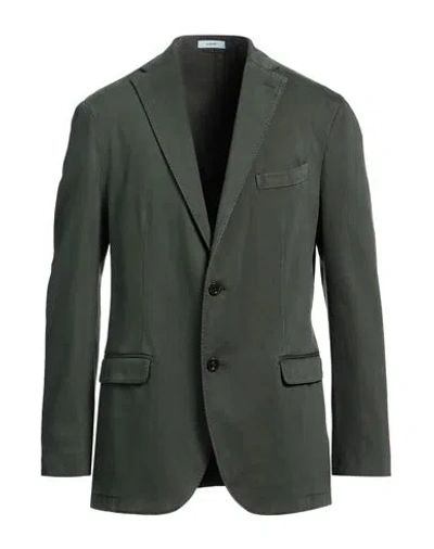Boglioli Man Blazer Military Green Size 48 Cotton, Elastane In Green