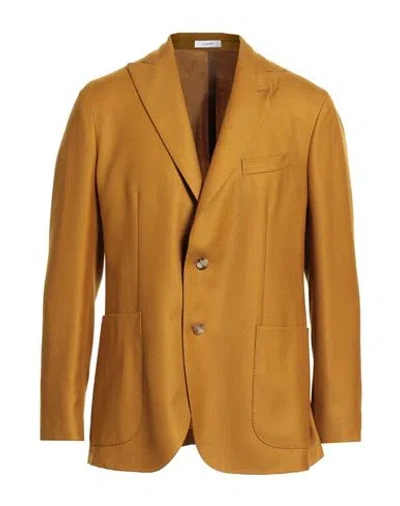 Boglioli Man Blazer Mustard Size 42 Virgin Wool In Brown