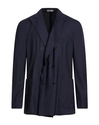 Boglioli Man Blazer Navy Size 38 Wool, Silk In Multi