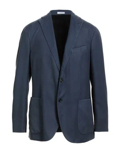 Boglioli Man Blazer Navy Size 42 Virgin Wool, Silk In Blue