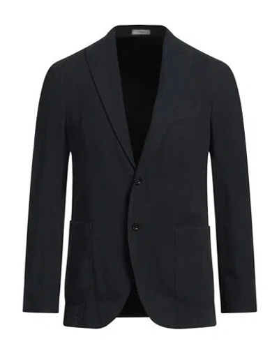 Boglioli Man Blazer Navy Size 36 Cotton, Linen In Navy
