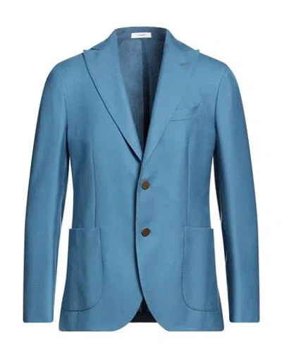 Boglioli Man Blazer Pastel Blue Size 38 Virgin Wool