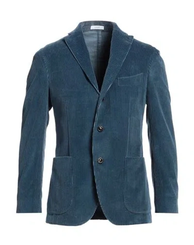 Boglioli Man Blazer Pastel Blue Size 44 Cotton