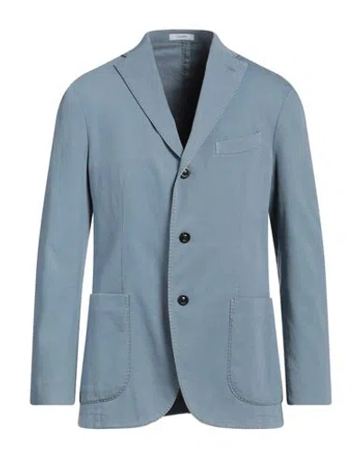 BOGLIOLI BOGLIOLI MAN BLAZER PASTEL BLUE SIZE 44 COTTON, ELASTANE