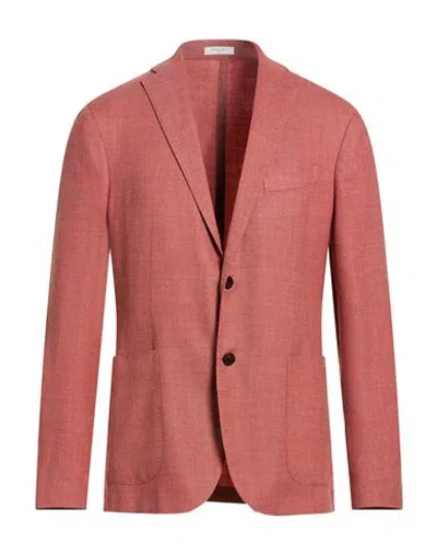 Boglioli Man Blazer Rust Size 42 Virgin Wool, Polyester In Red